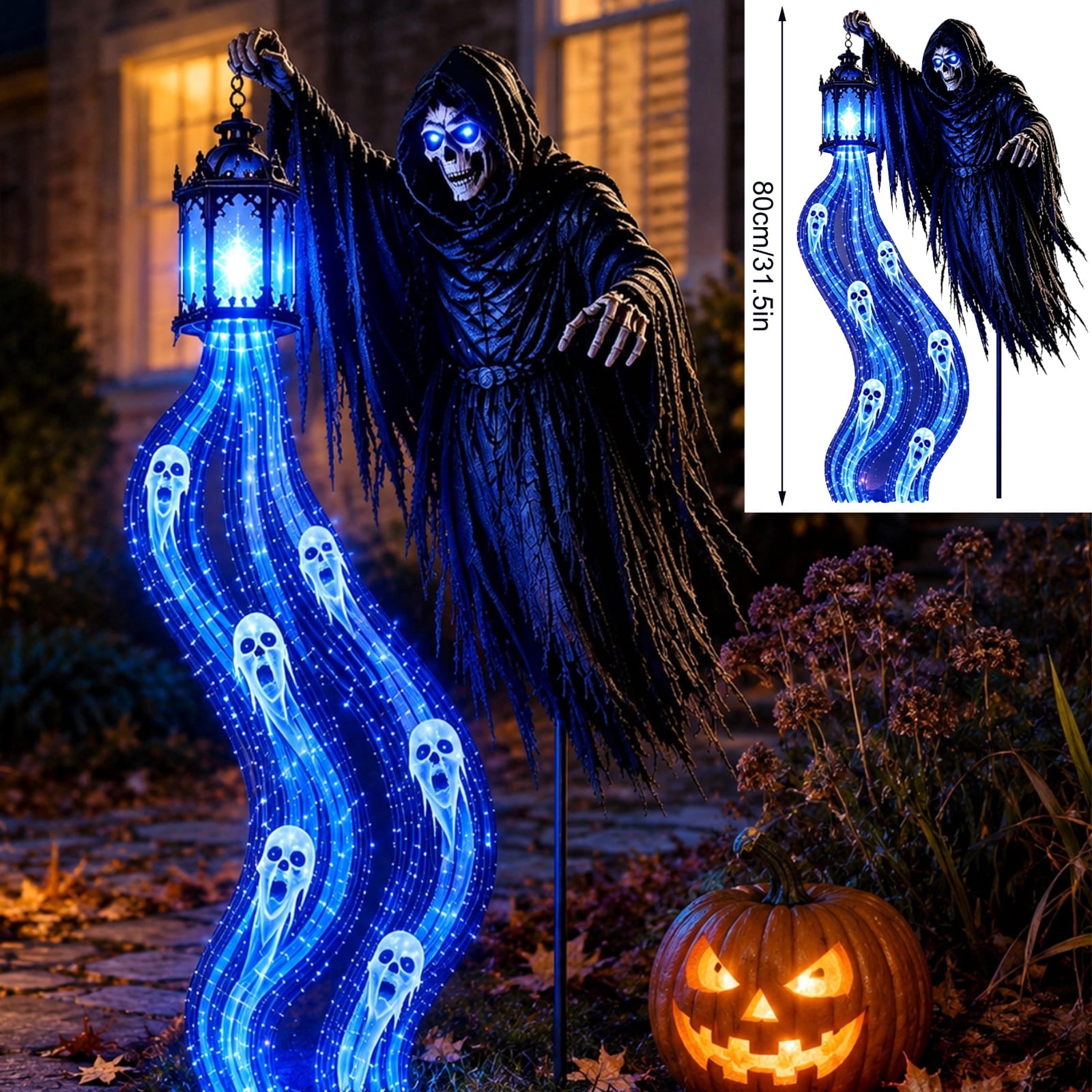 Halloween Grim Reaper Animated Garden Light Solar Outdoor Decorations