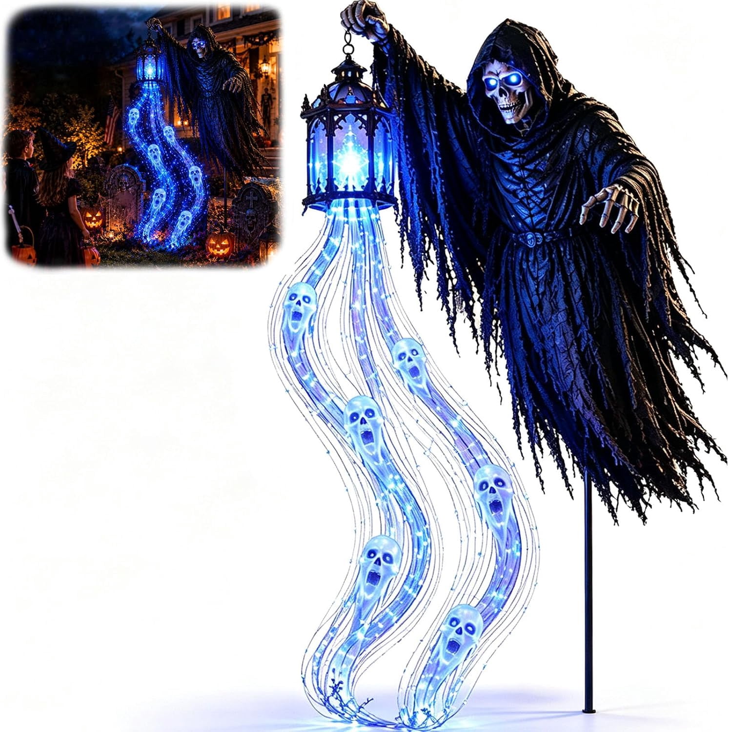 Halloween Grim Reaper Animated Garden Light, Solar Outdoor Decorations