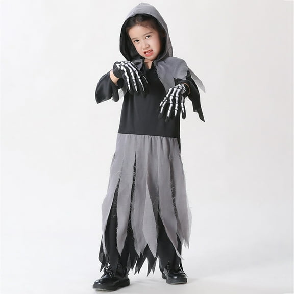 Halloween Grim Reaper Costume Kids Cosplay Reaper Cosplay Halloween Costume 3-14 Years