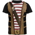 thumbnail image 1 of Halloween Grunge Pirate Costume All Over Mens Black Back T Shirt, 1 of 1