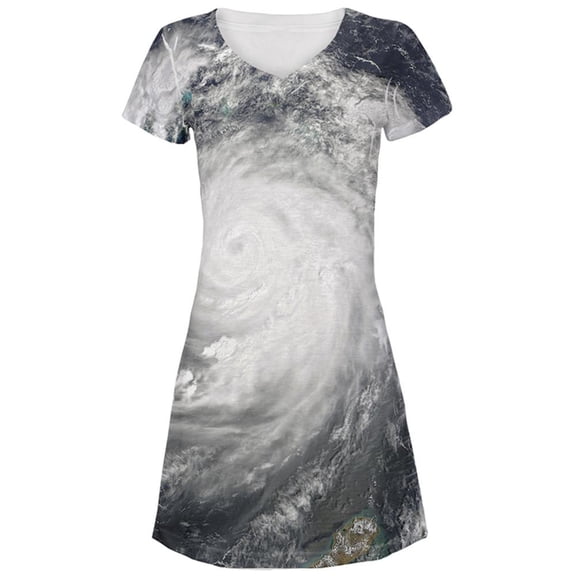 Halloween Gulf Coast Hurricane Costume All Over Juniors Beach Cover-Up Dress Multi MD