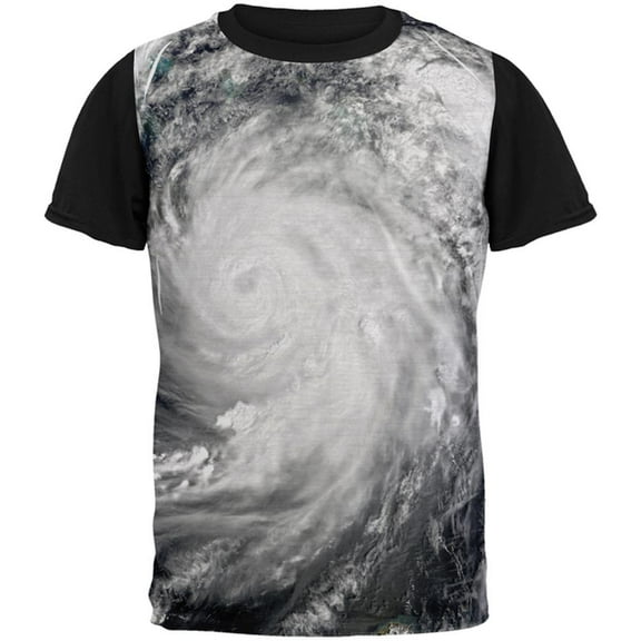 Halloween Gulf Coast Hurricane Costume All Over Mens Black Back T Shirt Multi MD