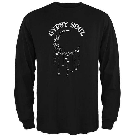 Halloween Gypsy Soul Crescent Moon Mens Long Sleeve T Shirt Black SM
