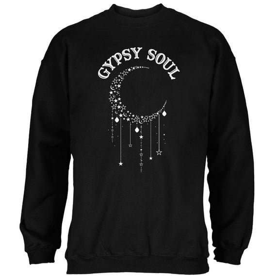 Halloween Gypsy Soul Crescent Moon Mens Sweatshirt Black 3X-LG
