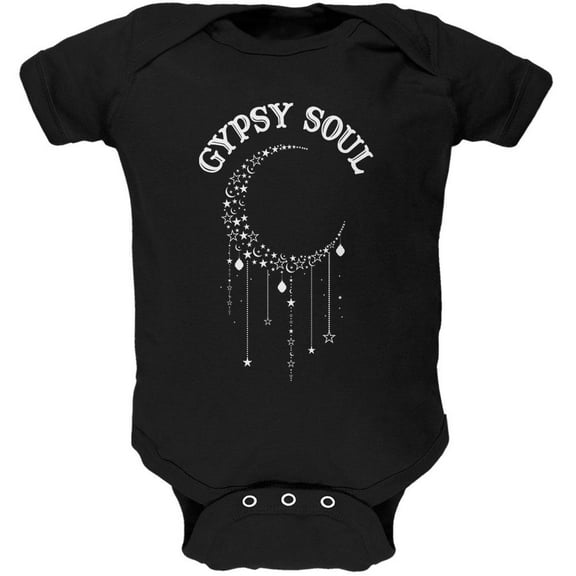 Halloween Gypsy Soul Crescent Moon Soft Baby One Piece Black 3 Month