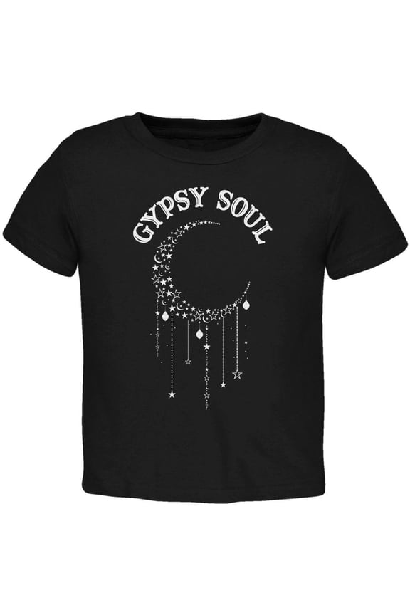 Halloween Gypsy Soul Crescent Moon Toddler T Shirt Black 3T