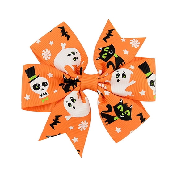 Halloween Hair Bow Clips for Girls Cute Ghost Spider Bow Knot Hair Pins Halloween Cosplay Dress Decoration Barrette
