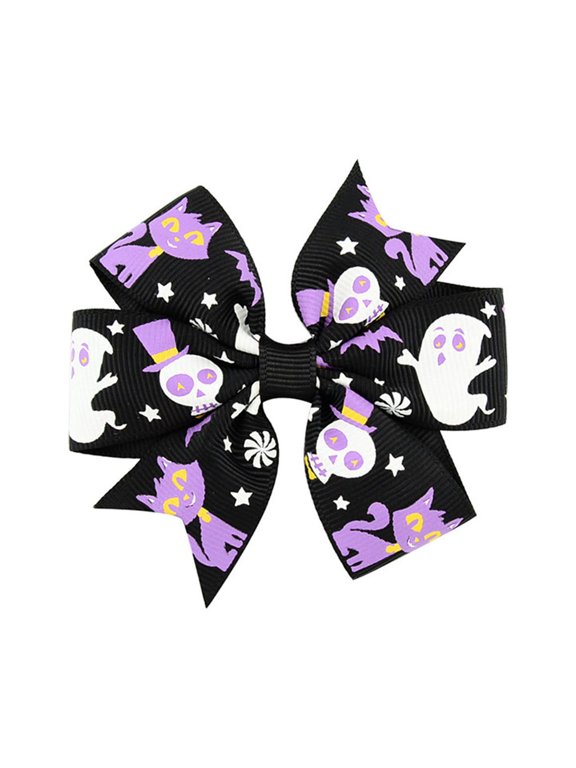 Halloween Hair Bow Clips for Girls Cute Ghost Spider Bow Knot Hair Pins Halloween Cosplay Dress Decoration Barrette