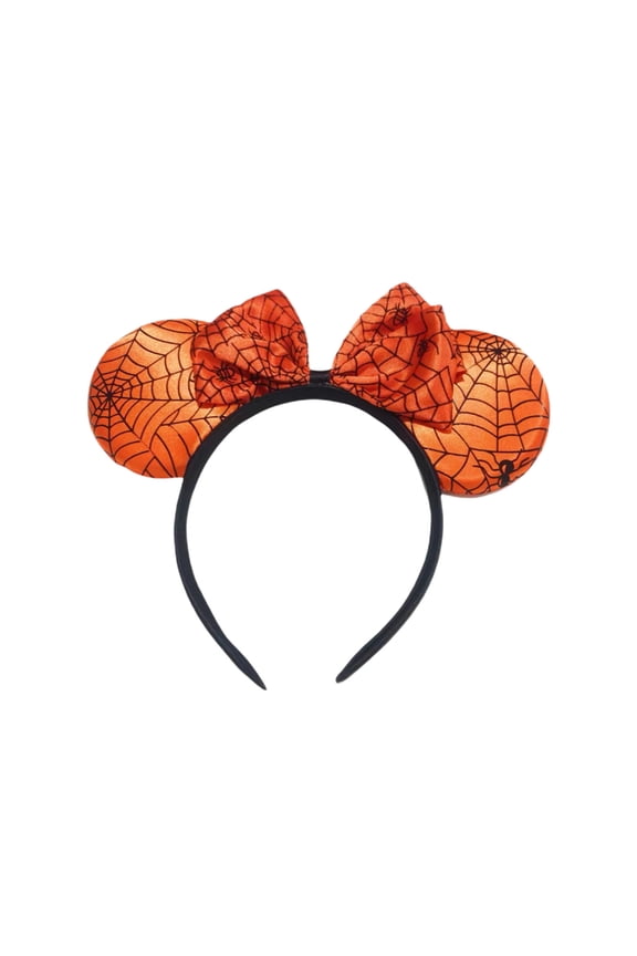 Halloween Hair Bows Mouse Ears Headband Glitter Orange Pumpkin Hair Bands Cute Spider Web Bows Hair Accessories for Women Festival Halloween Party Decorations Supplies