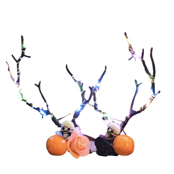 Halloween Hair Clip Gothic Hairpins with String Lights, Luminous Dead Branches Hairclips for Women Girls Halloween Party Hair Accessory Cosplay Consume