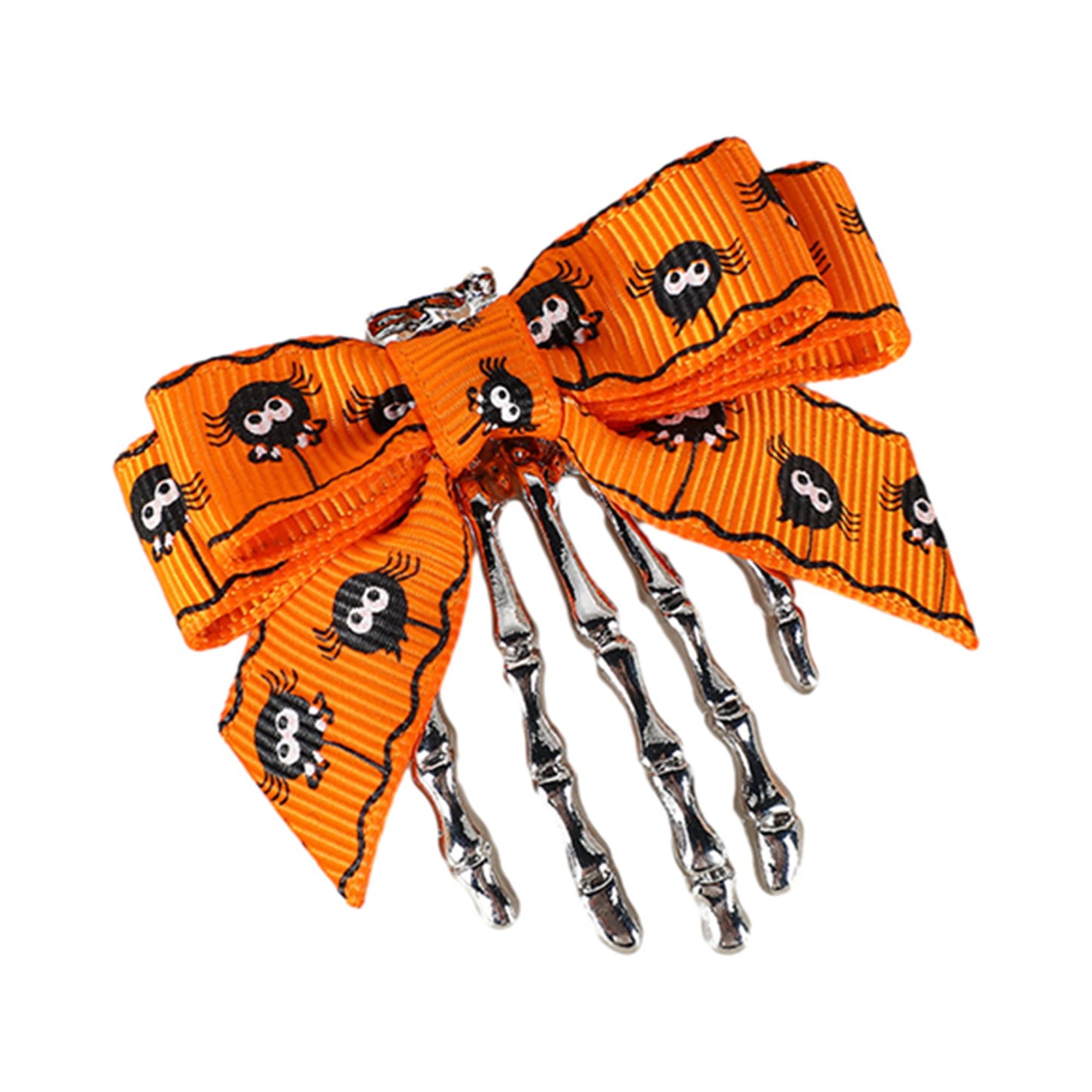 Halloween Hair Clips Bow Skeleton Hand Alligator Barrettes for Women