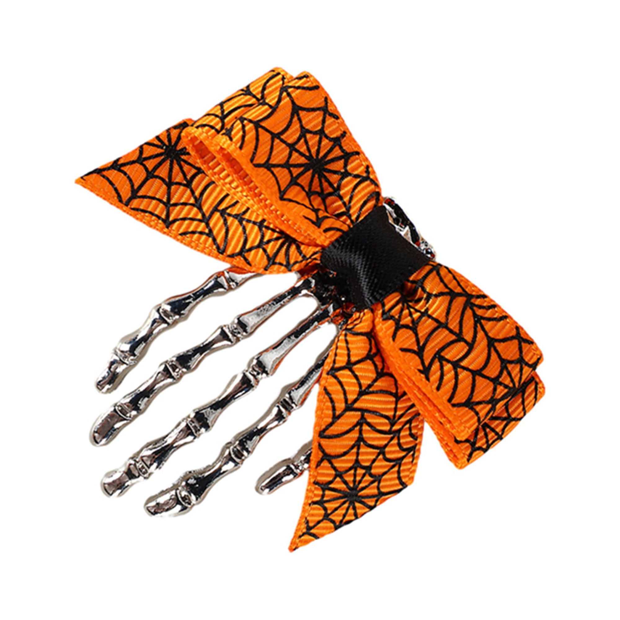 Halloween Hair Clips Bow Skeleton Hand Alligator Barrettes for Women