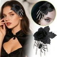 thumbnail image 1 of Halloween Hair Clips Gothic Rose Skeleton Hand Barrettes For Women Girls Party Hair Accessories Hairpins Hair Decorations, 1 of 6
