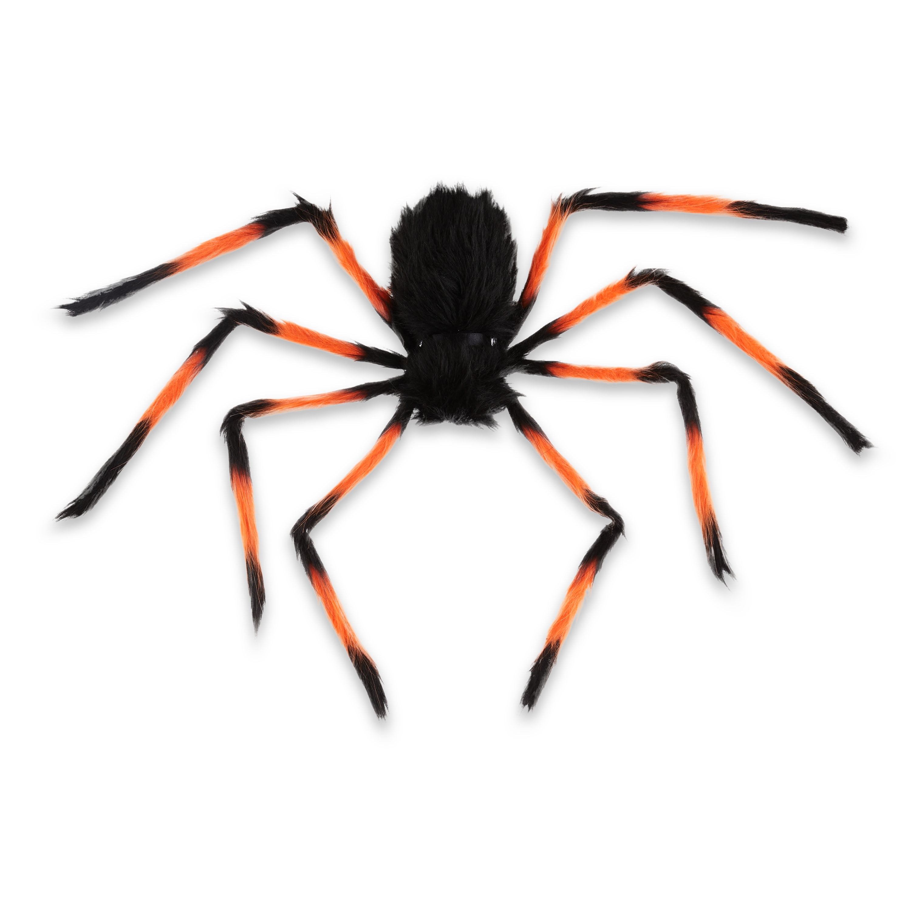 Halloween Hairy Spider, Black and Orange, Polyester, 28in (H), Outdoor