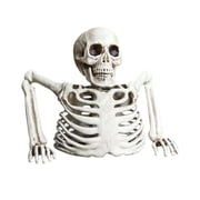 Halloween Half Body Skeleton Figurine Upper Bone Torso Statue Spooky Ground Insert Ornament for Yard Lawn Planter Indoor Holiday Party Table Decor
