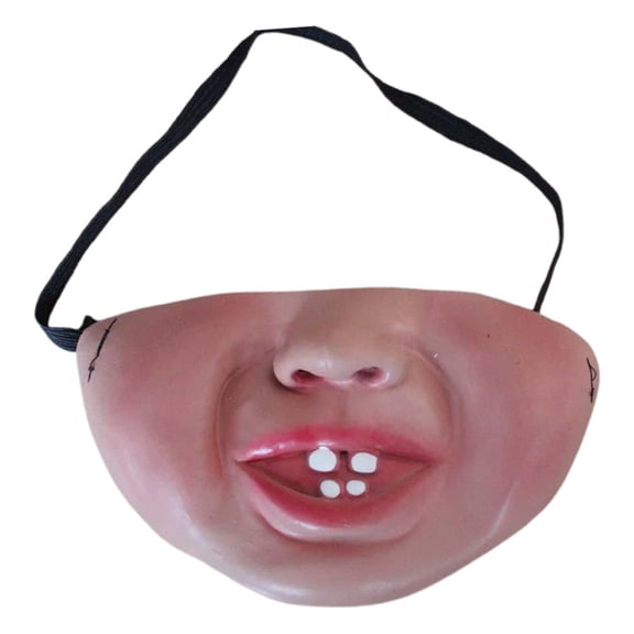 Halloween Half Face Mask, Funny Creepy Latex Costume Mask with Elastic Strap, Lightweight Prank Cosplay Prop for Parties, Stage and Photo Booth