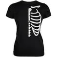 thumbnail image 1 of Halloween Half Skeleton Costume Juniors Soft T Shirt Black LG, 1 of 1
