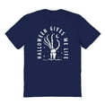 thumbnail image 1 of Halloween Halloween Gives Me Life Graphic Navy Men's Cotton T-Shirt, 1 of 1