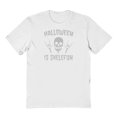 thumbnail image 1 of Halloween Halloween Is Skelefun Graphic White Men's Cotton T-Shirt, 1 of 1