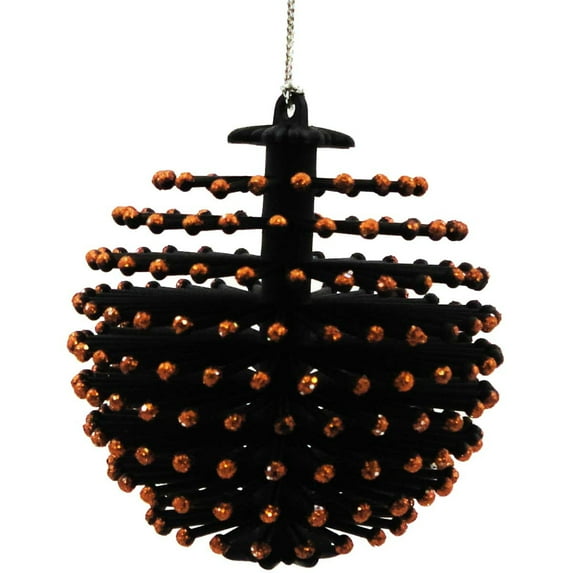 3.00In Halloween Spiny Ornament Black, Plastic, Nt0064 Black