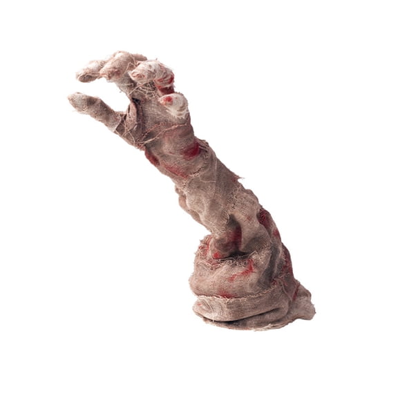 Halloween Hand Display Decoration With Eerie Sound and Proximity Activation, Animated Bandaged Gauze Ornament for Escape Room Event Settings