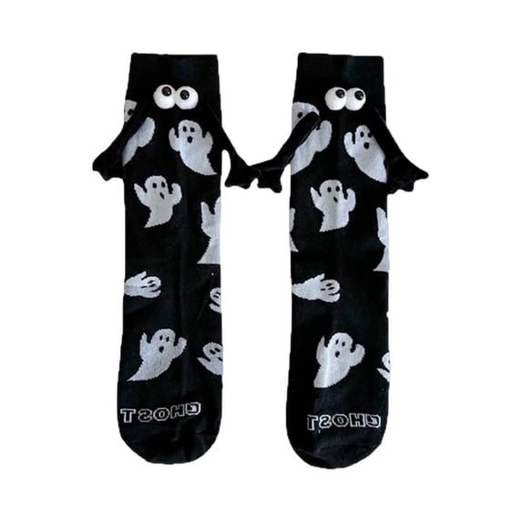 Halloween Hand Holding Stockings for Couples, Crew Sock Pair, Funny Halloween Party Socks