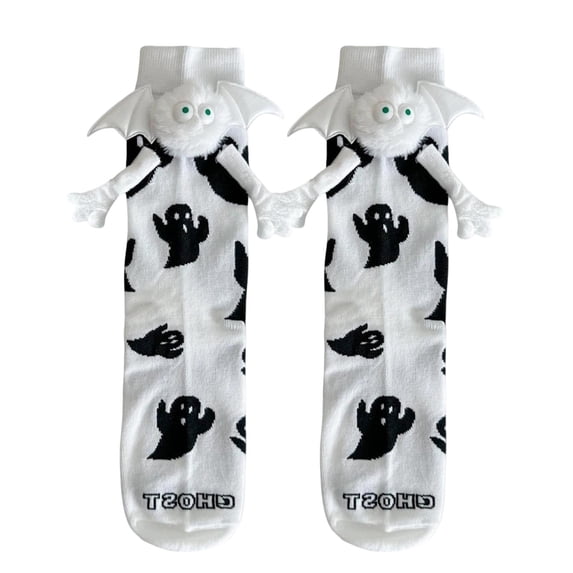 Halloween Hand Holding Stockings for Couples, Crew Sock Pair, Funny Halloween Party Socks