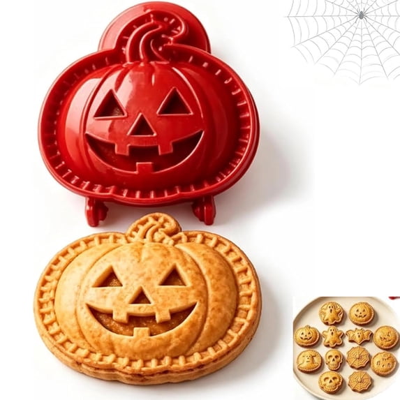 Halloween Hand Pie Press Molds Mini Pie Molds Set Food Grade Plastic Dough Sealer Cutter Reusable Holiday Mini Pie Molds For Baking Pocket Pie Press For Household Kitchen Baking Needs,Pumpkin