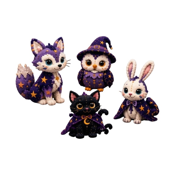 Halloween Hand Sewing Craft Set, Halloween Friends DIY Sewing Kit With Pre-Cut Dly Patchwork Kit | All-In-One Fabric Craft Kit With Fabric and Supplies for Beginners Halloween Decorations