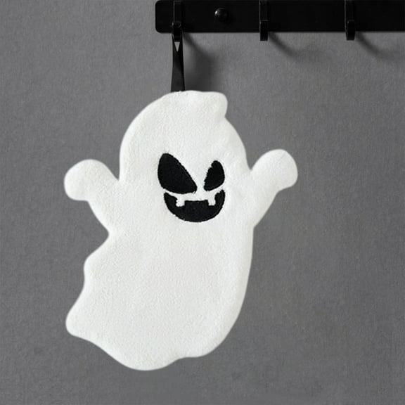 Halloween Hand Towel - Cute Ghost Hanging Towel 9"x7.5" Soft Absorbent Polyester for Kitchen, Bathroom Decor & Spooky Party Accessories