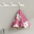 thumbnail image 1 of Halloween Hand Towel Round Ghost Design 19 Inch Soft Fleece Absorbent Kitchen Bathroom Decor Holiday Gift Pink Green Cute Spooky Towel, 1 of 6