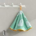 thumbnail image 1 of Halloween Hand Towel Round Ghost Design 19 Inch Soft Fleece Absorbent Kitchen Bathroom Decor Holiday Gift Pink Green Cute Spooky Towel, 1 of 6