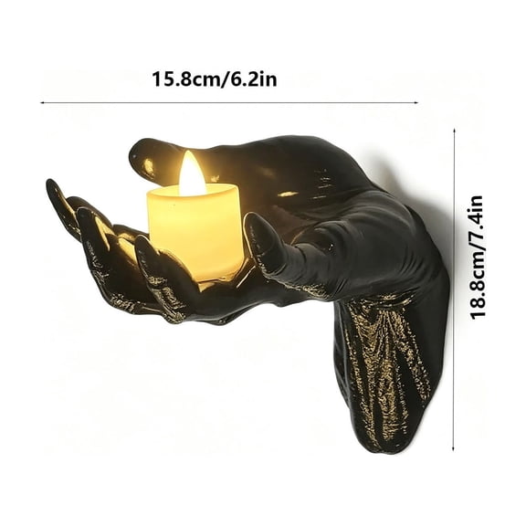 Halloween Hand Wall Sconce With LED Candle,Wall Mounted Creepy Reaching Hands with Lighted Candles,Horror Wall Mounted Sculpture Props Gothic Themed Wall Decor Indoor