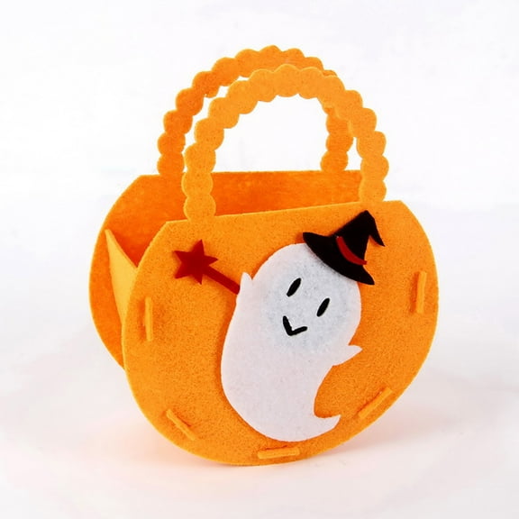 Halloween Handbag Non-Woven Bag Ghost Festival Children'S Creative Gift Bag Candy Bag Ghost Three-Dimensional Bag,Halloween Pumpkin Bag Children Tote Bag Gift Bag Non-Woven Fabric Candy Bag