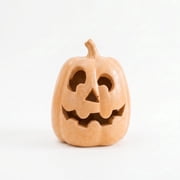 Halloween Handcrafted Jack-O-Lantern, 5.5" Hand-Carved Pumpkin Decor, Durable Kiln-Fired Autumn Halloween Centerpiece for Indoor Tabletop, Mantle & Fall Home Decoration 2026