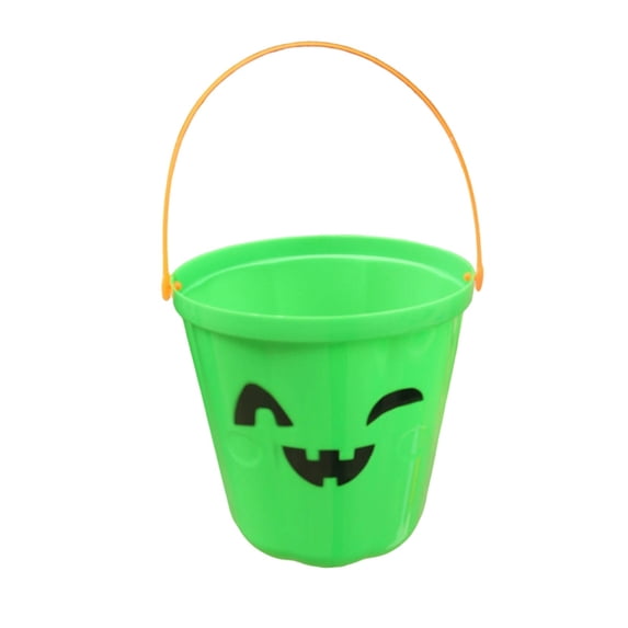 Halloween Handheld Pumpkin Candy Bucket for Trick or Treat Green 1pc