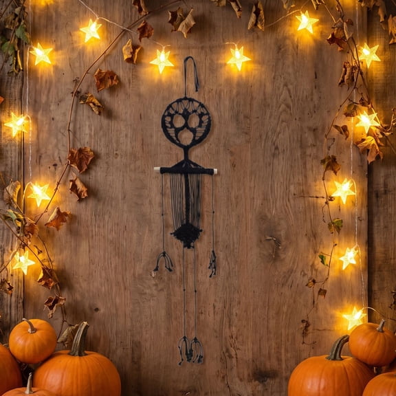 Halloween Handmade Woven Skull Ghost Skeleton Hanging Ornaments Bohemian Wall Decor for Home Party Holiday