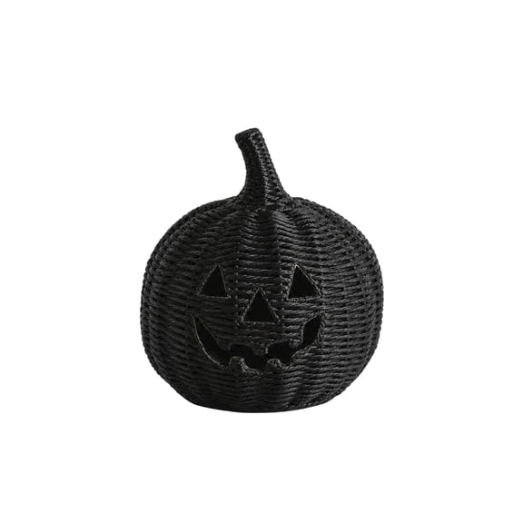 Halloween Handwoven Natural Vine Pumpkin Decoration 5.9-7.9 Inch Rattan Hollow Lantern Tabletop Centerpiece Rustic Fall Harvest Home Decor for Mantel Porch Party
