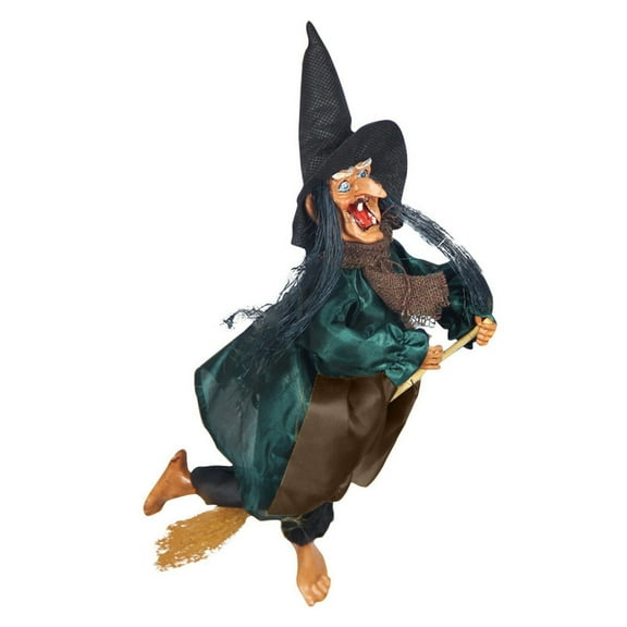 Halloween Hanging Animated Talking Witch Decoration With Sound And Light Effects, Touch Sensor Activated For Outdoor Indoor Parties, Creepy Atmosphere Creation For Halloween