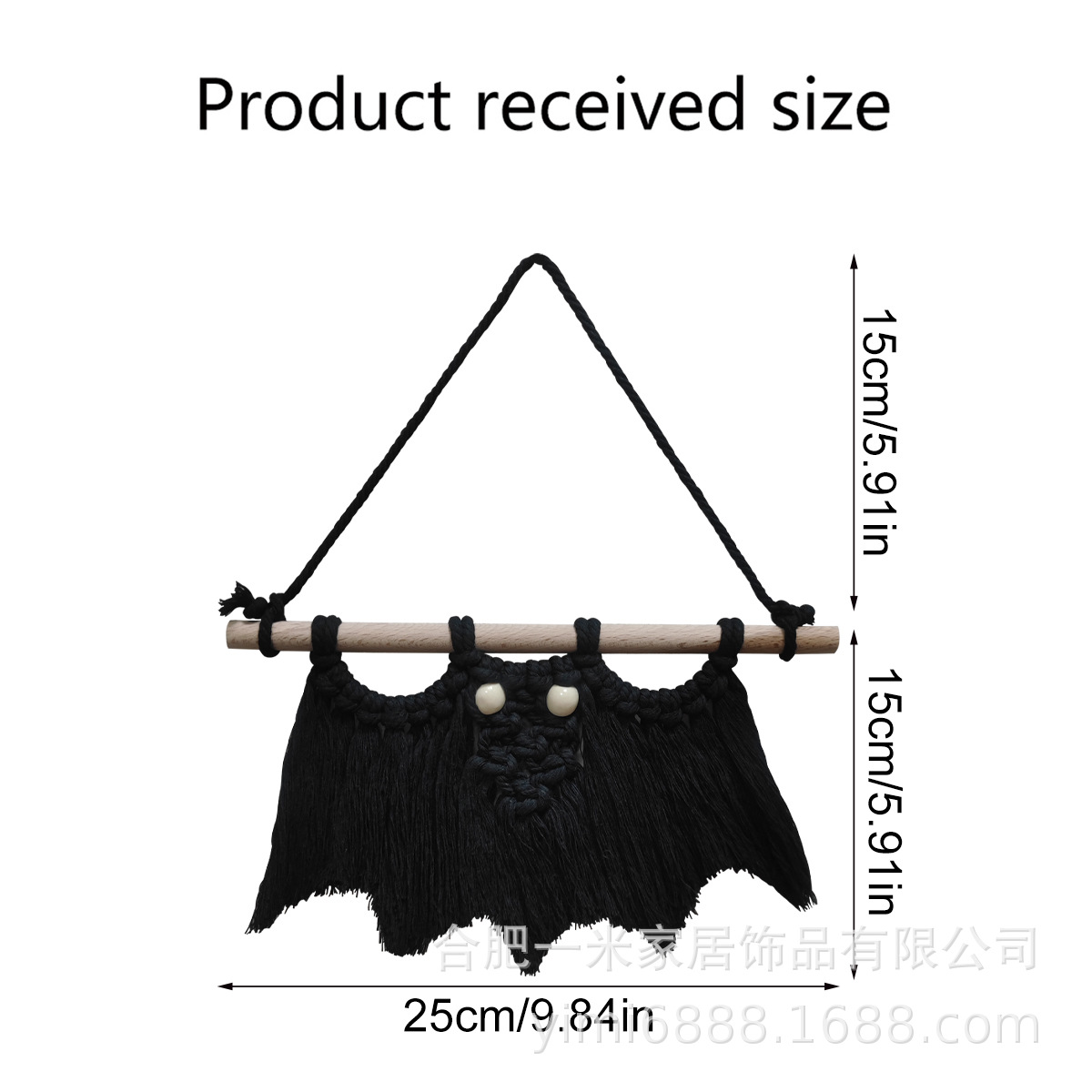 Halloween Hanging Bat Cotton Rope Woven Bat Realistic Party Spooky