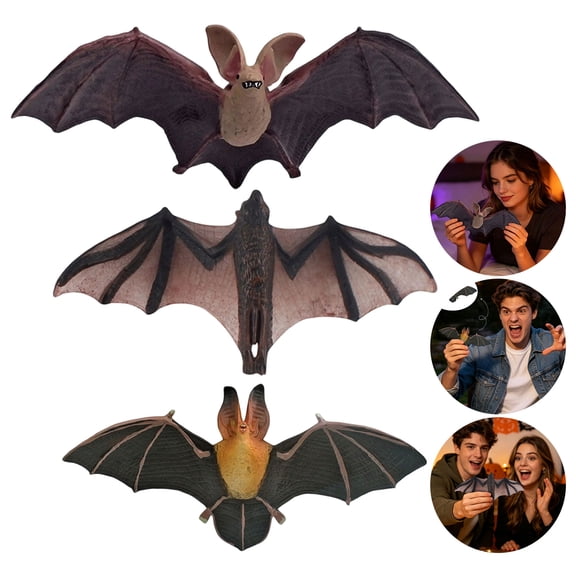 Halloween Hanging Bat Ornament, Single Piece Realistic Vampire Bat Animal Figurine for Porch & Window