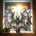 thumbnail image 1 of Halloween Hanging Bats, 7x8 Inch Acrylic Bat Decor Stained Window Hanging, 2024 New Colorful Acrylic Bat Decorfor Halloween Indoor Home Decoration, 1 of 5