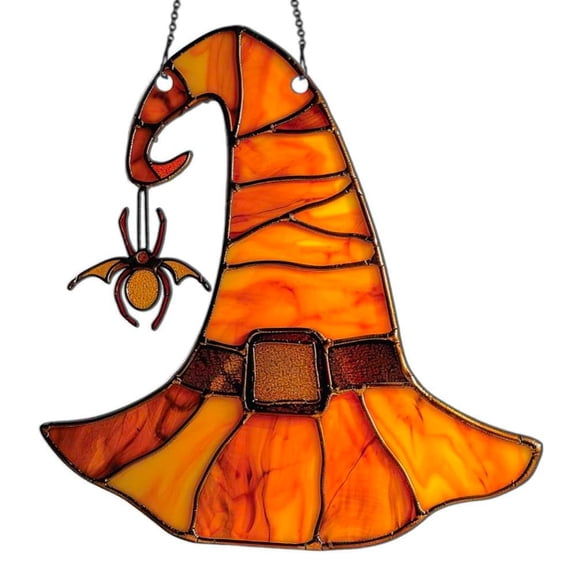 Halloween Hanging Decorations-Halloween Decorations-Witch Hat Halloween Hanging Ornament Acrylic Window Hanging for Witch Hat Lovers Suitable for Home Wall Hanging Halloween Decorations