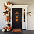 thumbnail image 1 of Halloween Hanging Door Decoration with Pumpkin, Ghost and Witch Hat Design, Spooky Ornament for Front Door, Porch, Patio, Wall, Party Backdrop and Indoor Outdoor Decor, A, 1 of 6