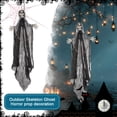 thumbnail image 1 of Halloween Hanging Ghost Decoration Flowing Robe Shackled Skeleton Prop Outdoor Yard Decor Scary Haunted House Party Ornament Spooky Lawn Grim Festival Display , D, 1 of 6