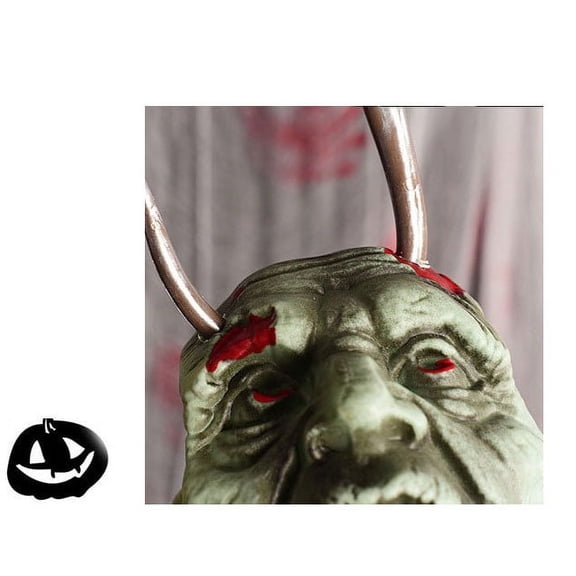 Halloween Hanging Ghost Prop with Chain Hook, Green Monster Hand Decoration for Haunted House, Creepy Escape Room Prop for Party Horror Theme