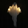 thumbnail image 1 of Halloween Hanging Light up Ghost with Spooky Purple LED Light, 31.5" Yellow Ghosts, Halloween Hanging Decoration for Front Yard Patio Lawn Garden Party Decor Indoor Outdoor (2PC), 1 of 7