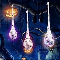 Halloween Hanging Light up Spider Egg Sacs,Halloween Hanging Spider Balls Decoration, 3 Pack Realistic Spider Web Balls with Suction Cups for Indoor Outdoor Party, Haunted House, Yard, Window Decor