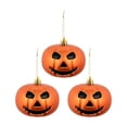 thumbnail image 1 of Halloween Hanging Ornaments, 3 Inch Matte Jack O Lantern Face Iridescent Pumpkin Halloween Christmas Tree Decorations, Perfect for Indoor Home Halloween Styling, Halloween Themed, 1 of 6