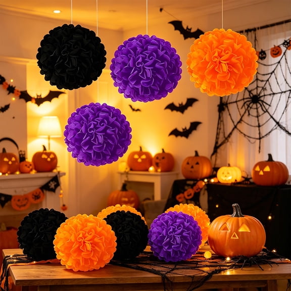 Halloween Hanging Paper Party Decorations Set, Halloween Wall And Ceiling Decoration Kit, For Halloween Parties, Thanksgiving Dinner, Harvest Events, Buffet Tables And Family Meals